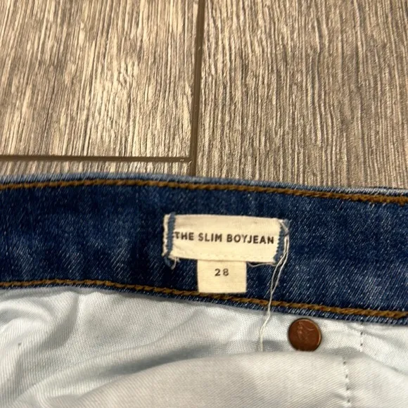 • Madewell • Women’s The Slim Boyjean: Raw-Hem Edition Blue Distressed 28