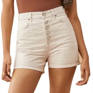 💝 Reformation Amy button fly shorts in bone cream