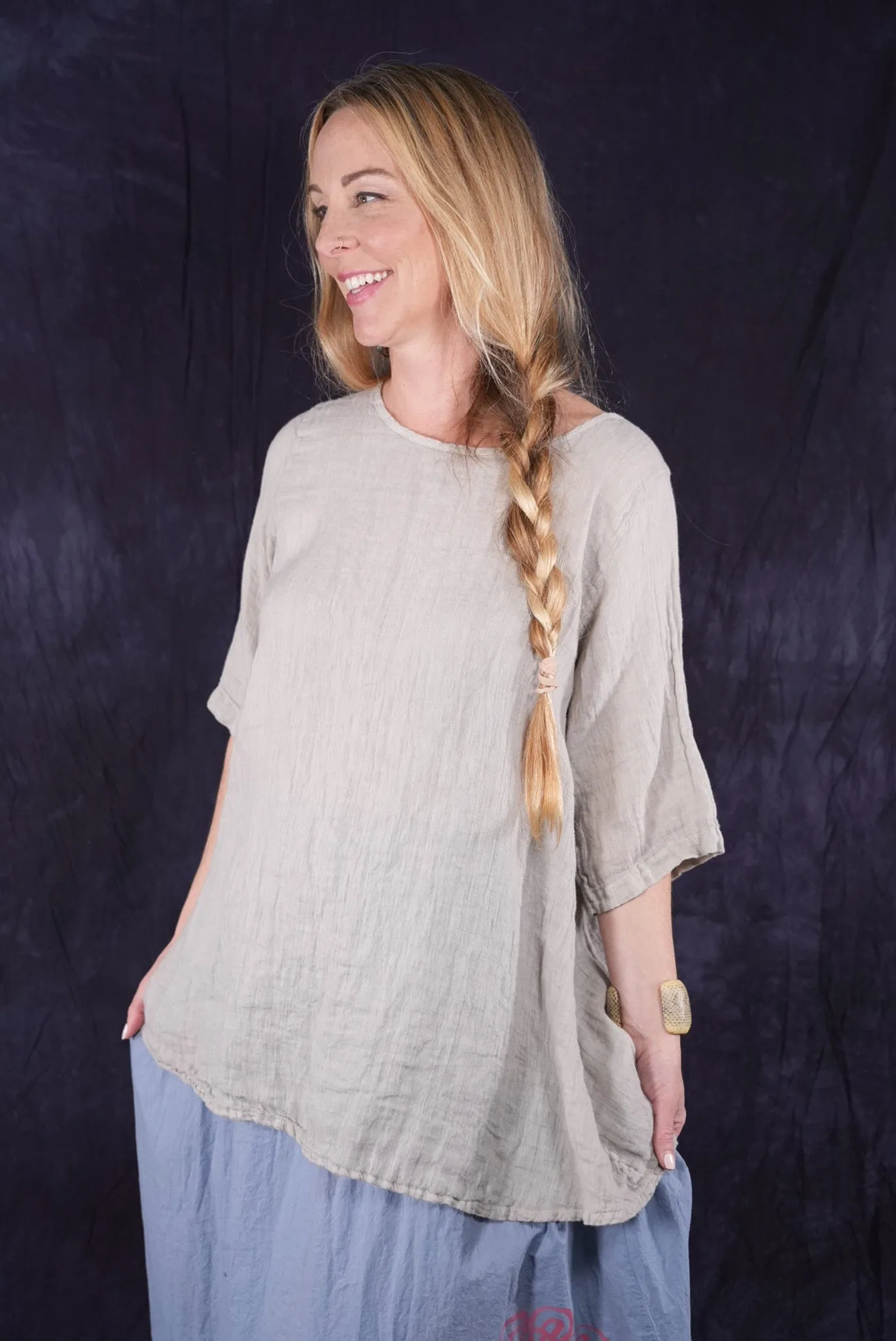 1210 Linen Springtime Top Clouds