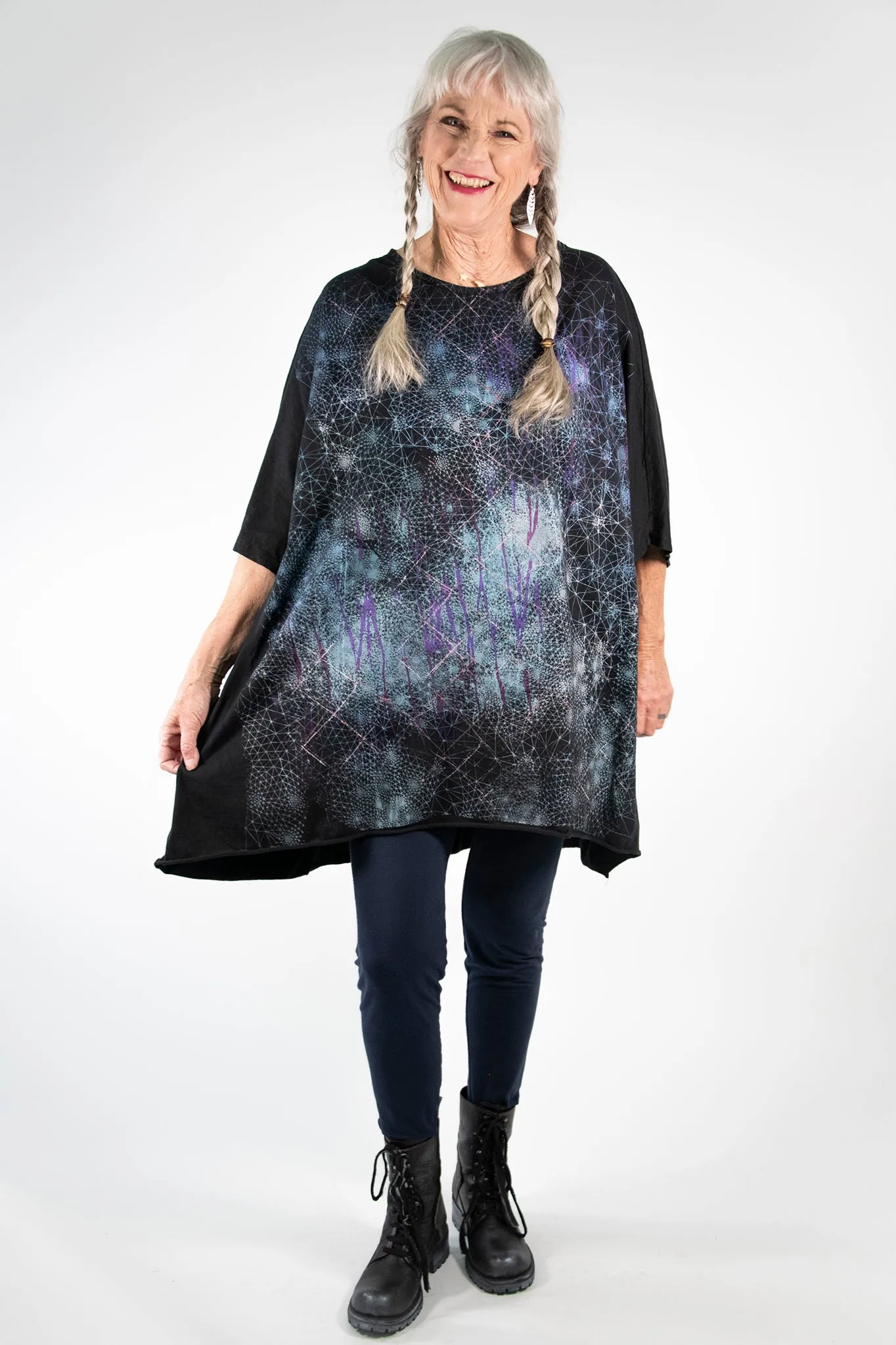 1255 Limited Edition Oversized Tunic Tee-Black-P