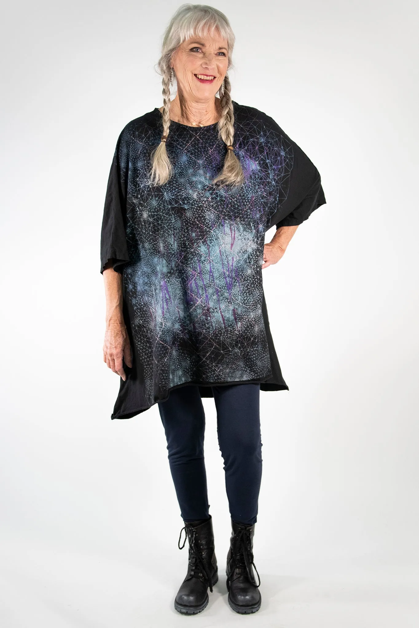 1255 Limited Edition Oversized Tunic Tee-Black-P