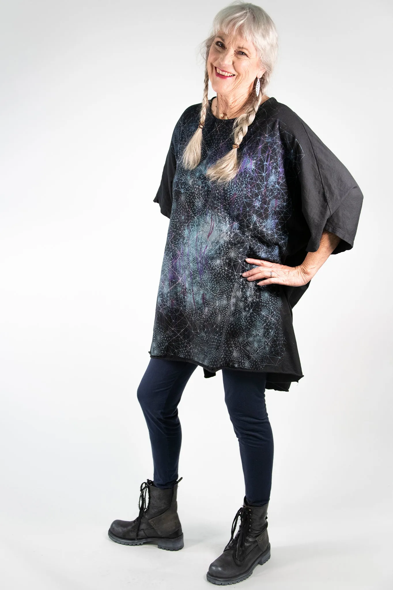 1255 Limited Edition Oversized Tunic Tee-Black-P