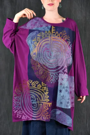 1258 L/S Collection Art Tee Fuchsia-P