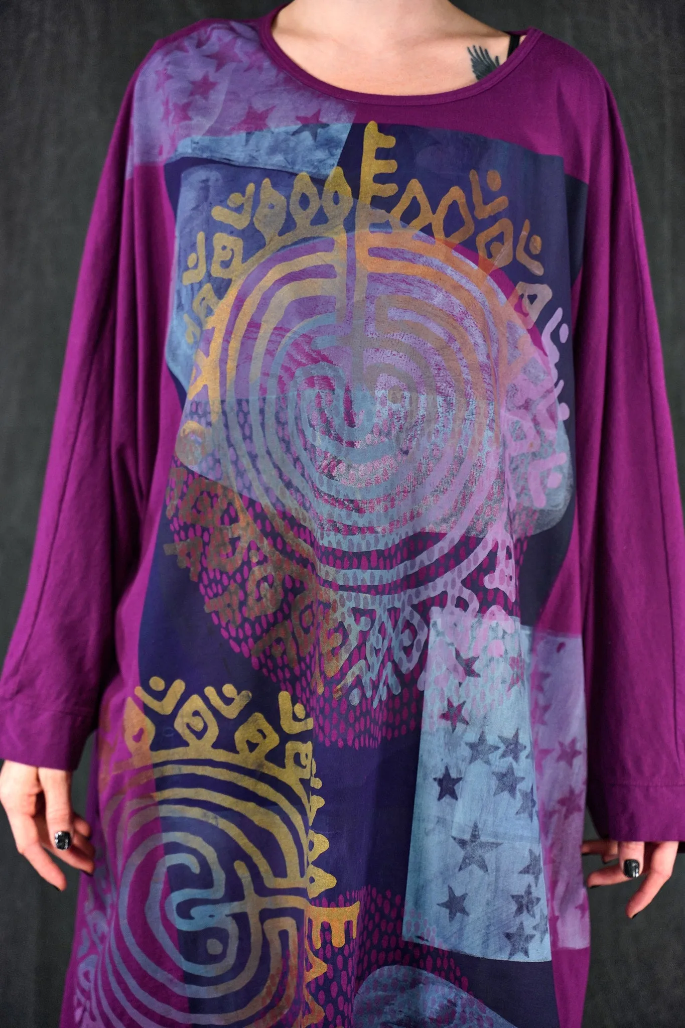 1258 L/S Collection Art Tee Fuchsia-P