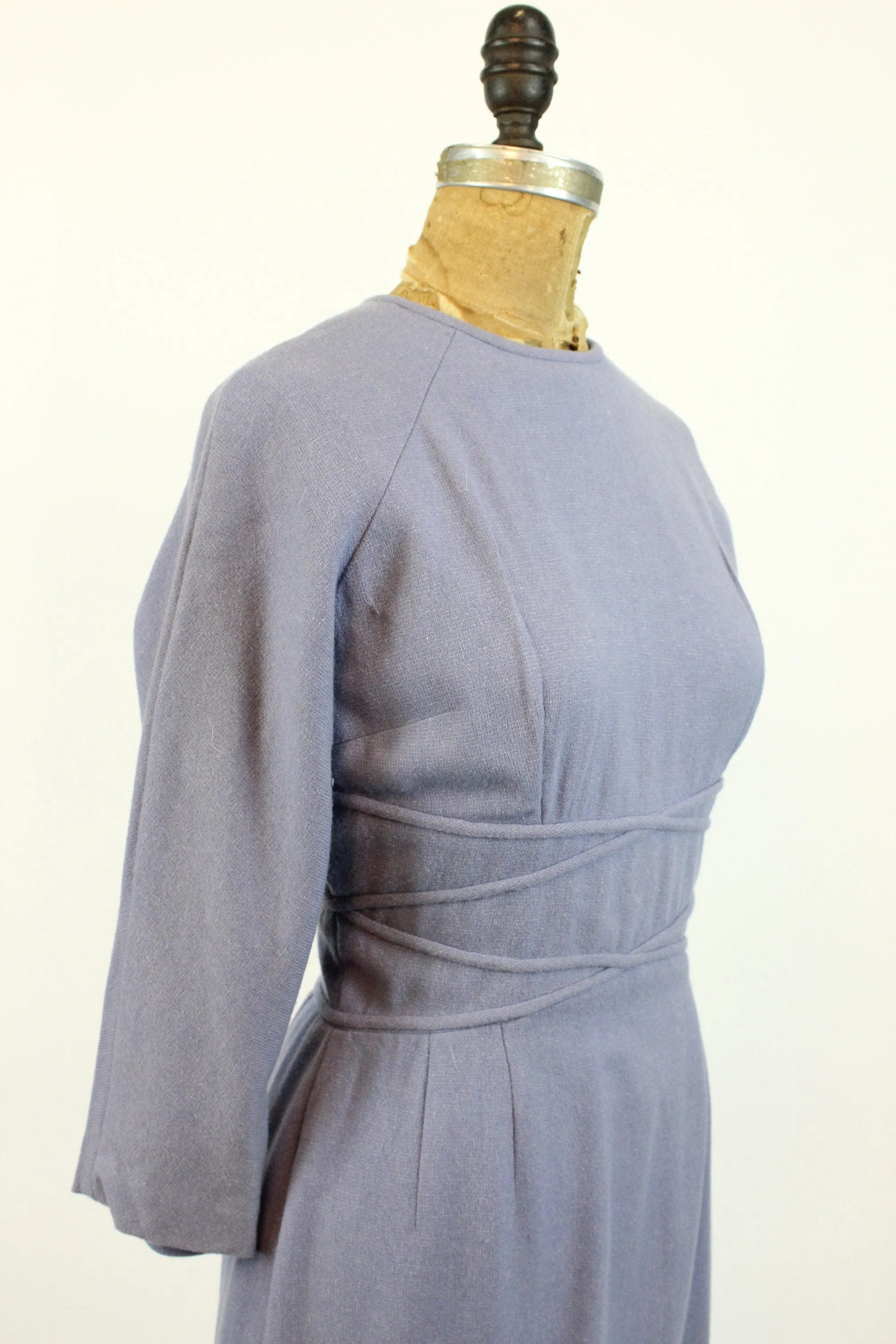 1950s PERIWINKLE wool wiggle dress small | new fall