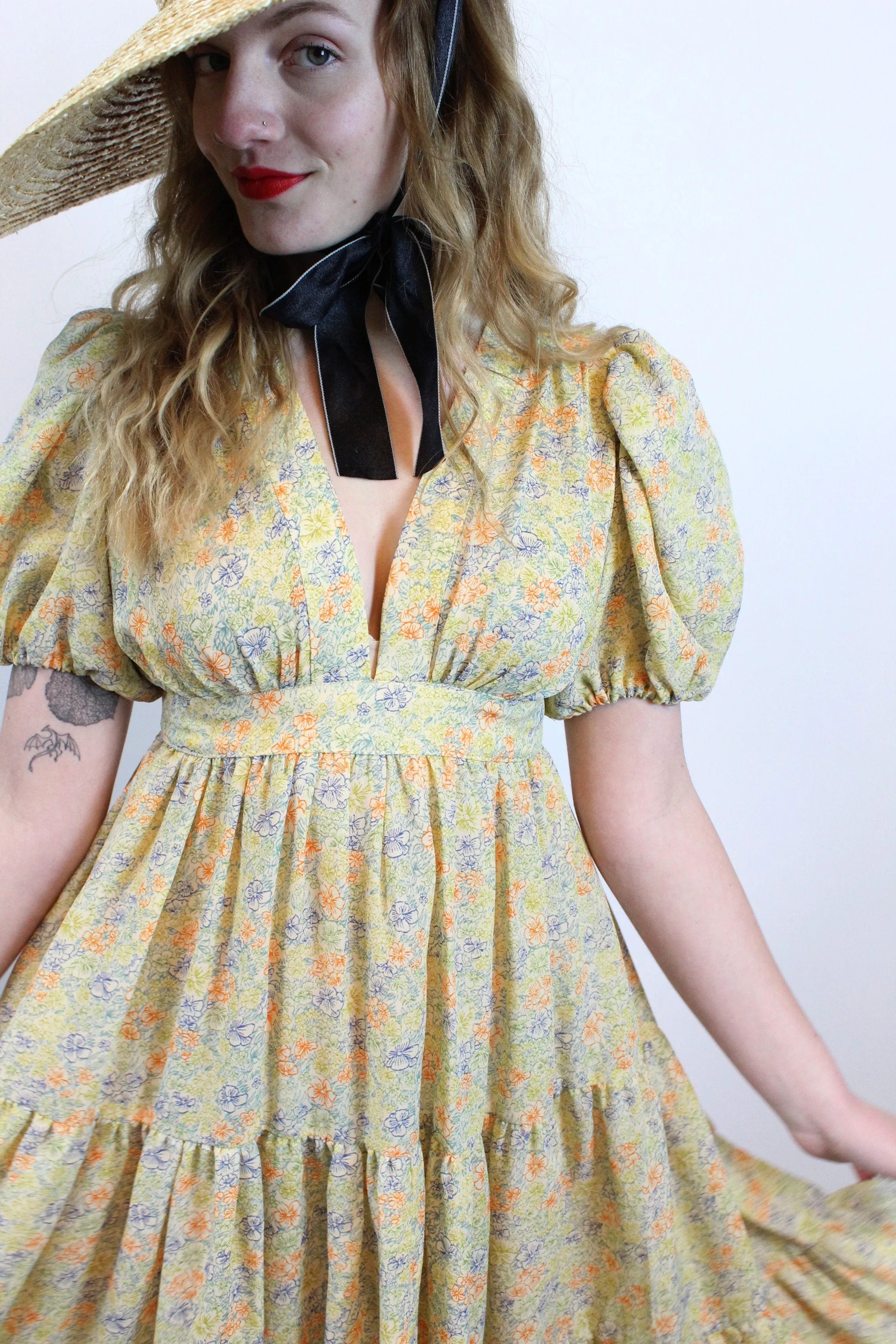 1970s RADLEY Ossie Clark Celia Birtwell print dress xs | new spring
