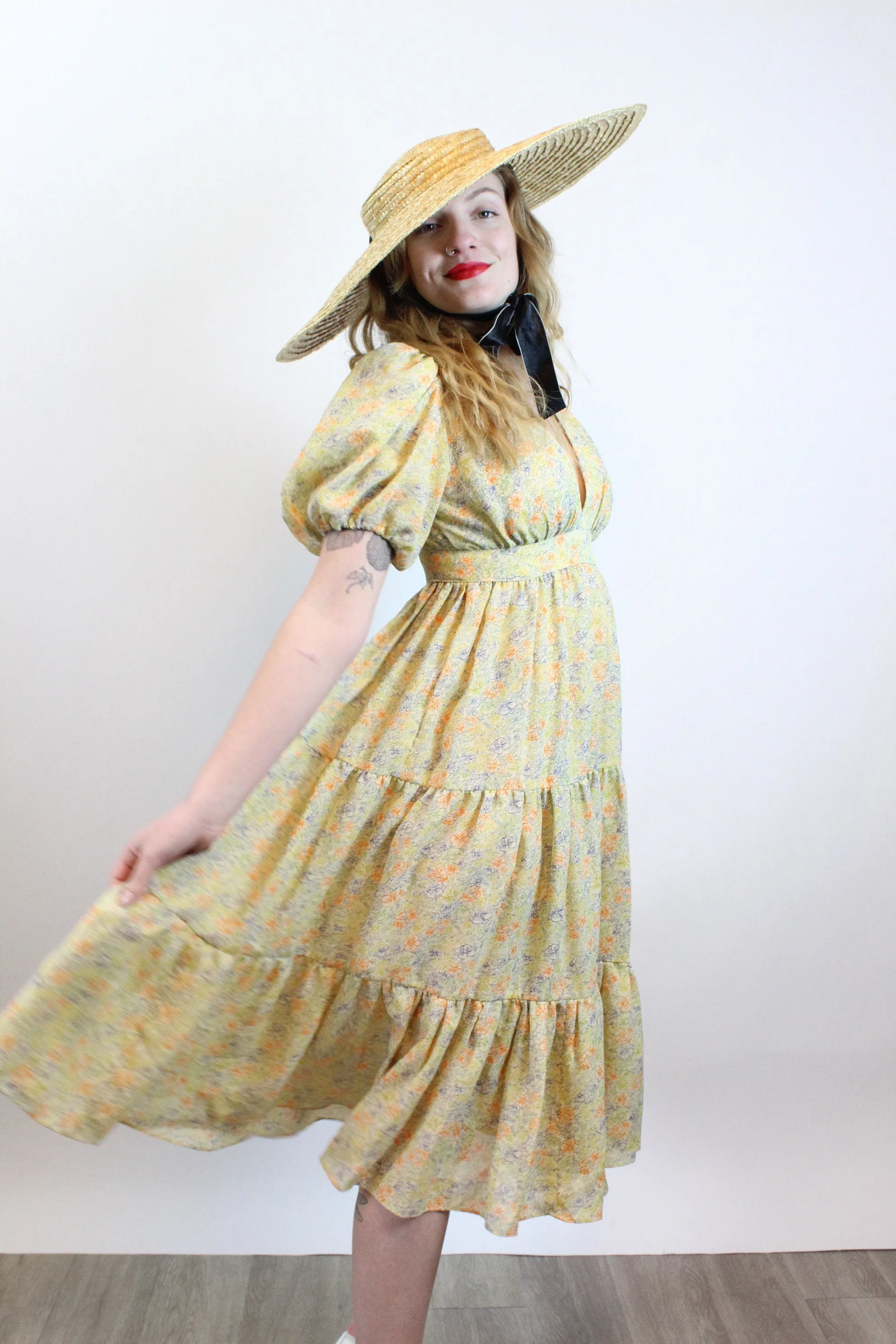 1970s RADLEY Ossie Clark Celia Birtwell print dress xs | new spring