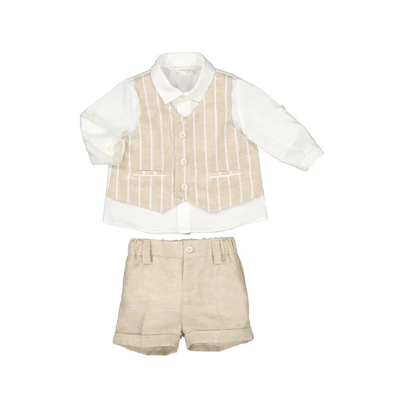 2 Piece Linen Short with Vest Set 1.263