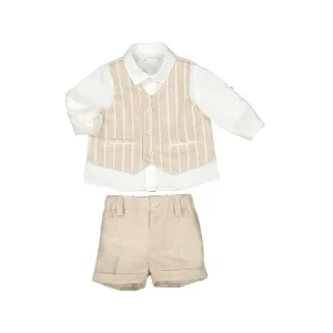 2 Piece Linen Short with Vest Set 1.263