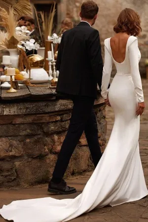 2021 Mermaid Wedding Dresses with Long Sleeves