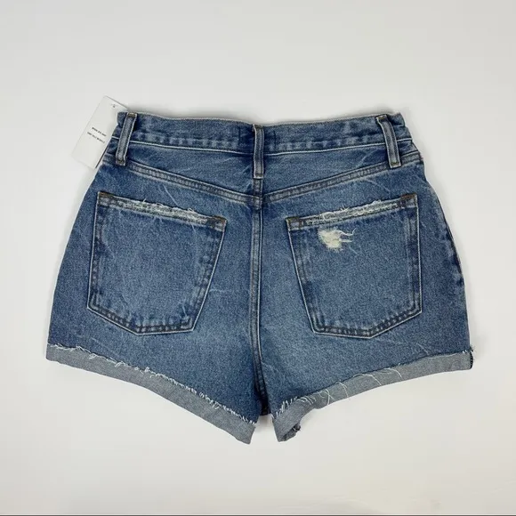 Abercrombie &amp; Fitch Natural Rise Distressed Denim‎ Shorts 28