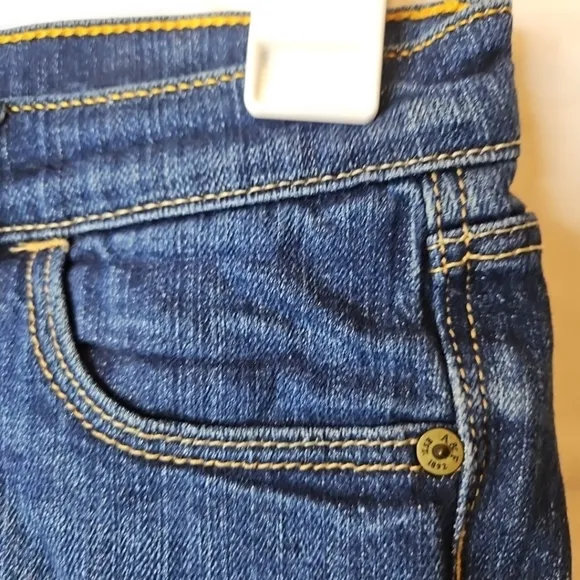 Abercrombie Fitch Distressed High Rise Y2K Micro Mini Shorts Cut Off Denim Size0