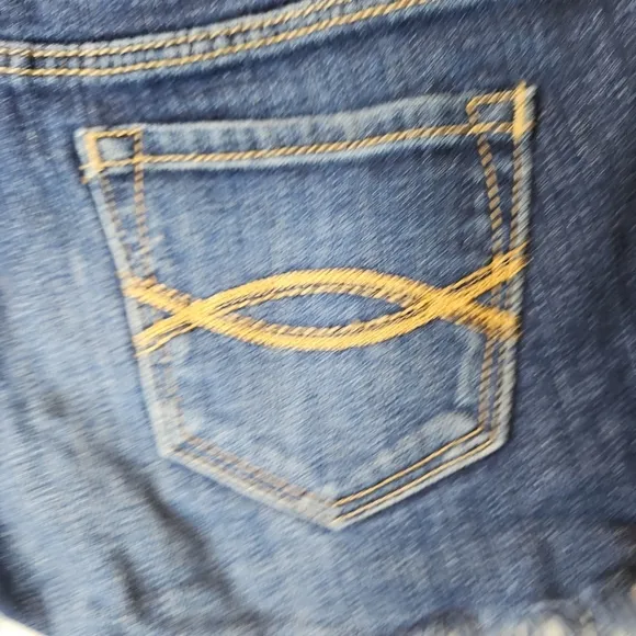 Abercrombie Fitch Distressed High Rise Y2K Micro Mini Shorts Cut Off Denim Size0