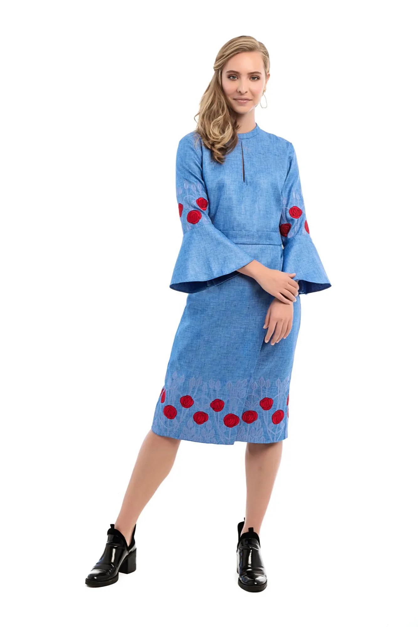 ADOLPHIA Embroidered Dress