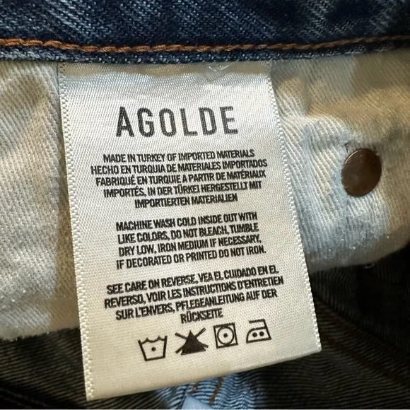 Agolde Parker Distressed Denim Cut Off Shorts Size 26