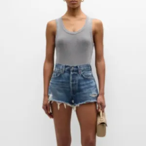 Agolde Parker Distressed Denim Cut Off Shorts Size 26