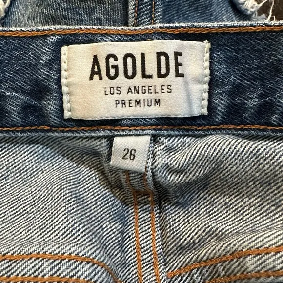 Agolde Parker Distressed Denim Cut Off Shorts Size 26