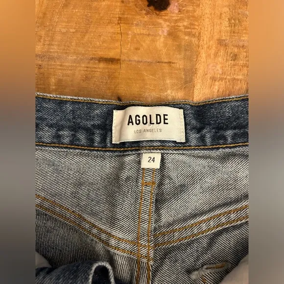 AGOLDE Riley Cutoff Denim Shorts Outsider size 24