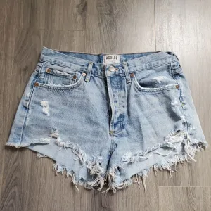 Agolde Shorts 27 Denim Parker Vintage Cutoff Swapmeet Button Fly Light Wash High