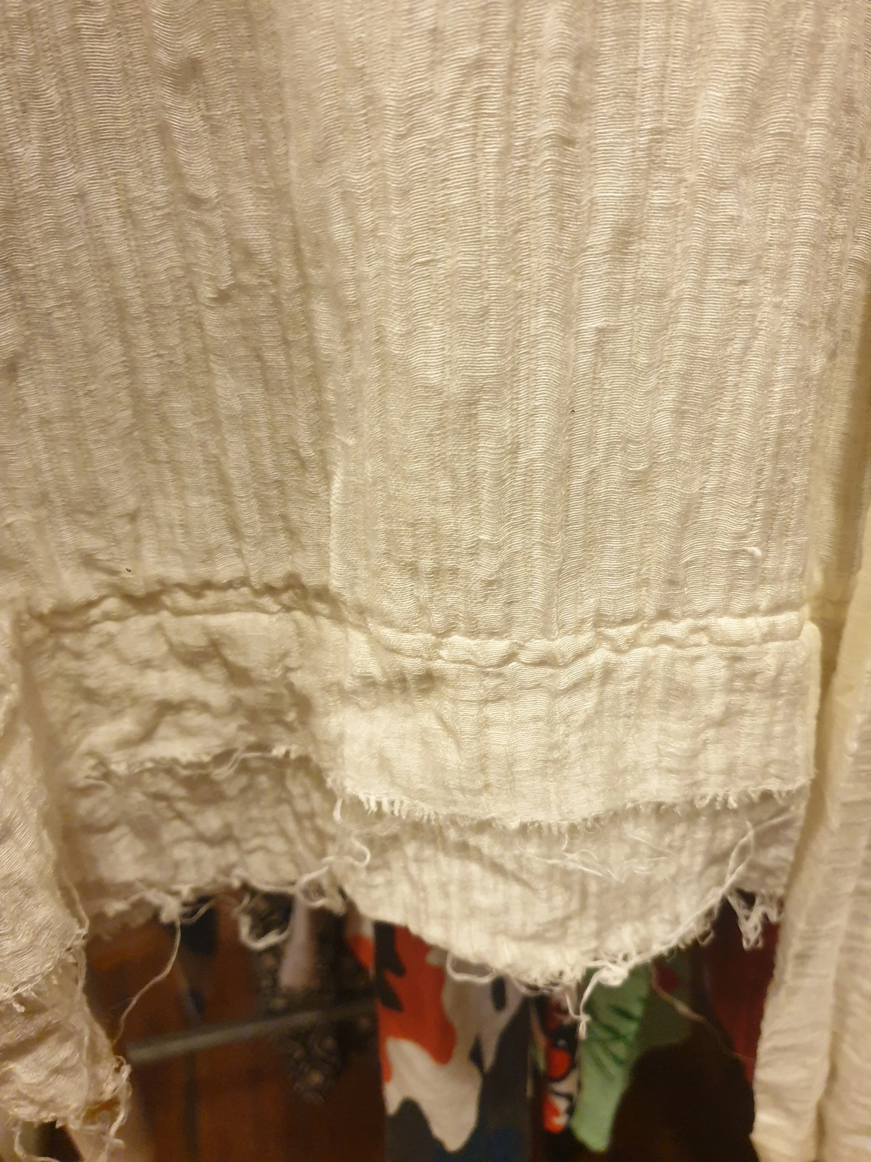 Aje cream silk-linen mix short sleeve top with beautiful front drape size 10