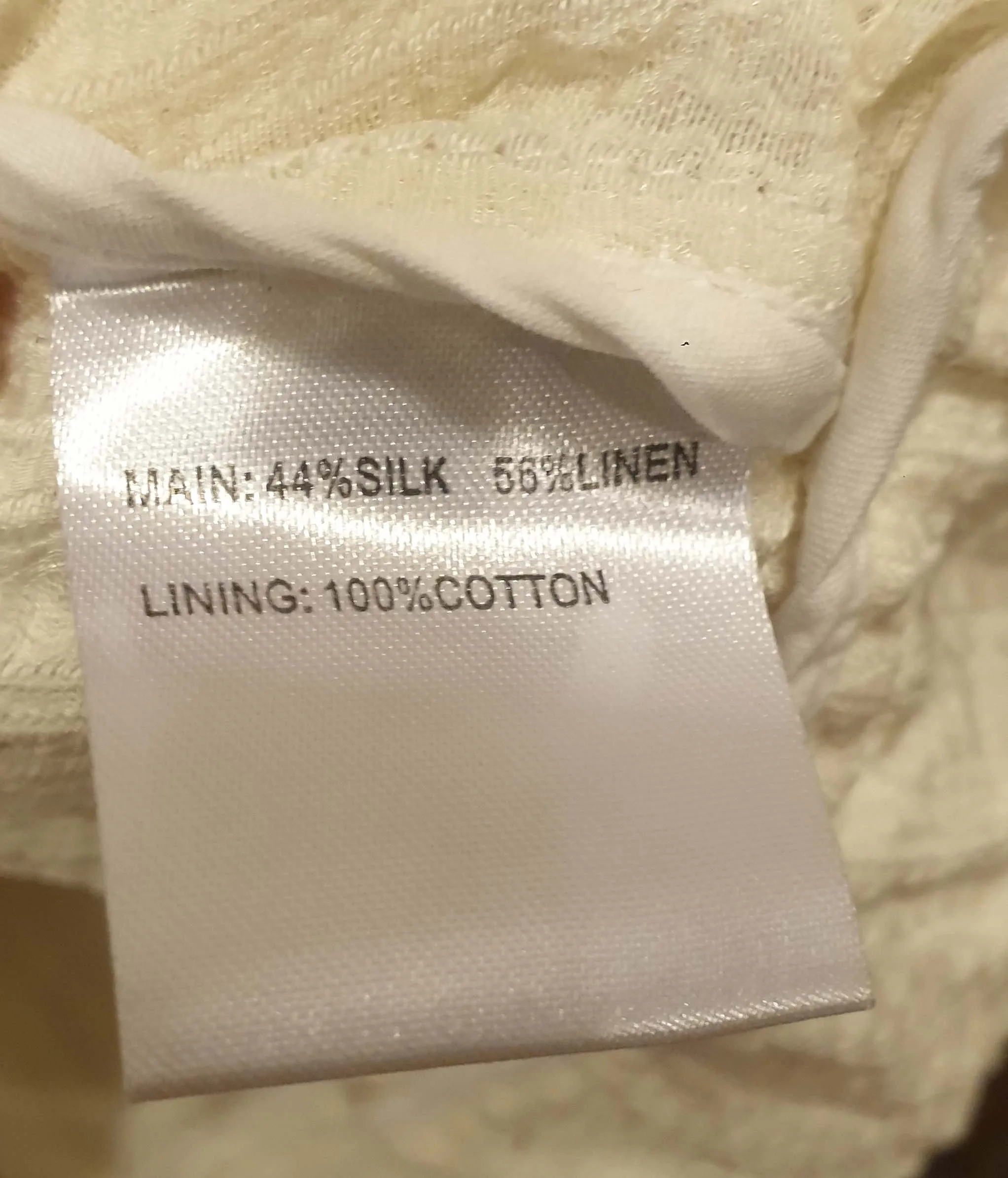 Aje cream silk-linen mix short sleeve top with beautiful front drape size 10