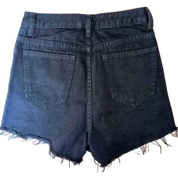 Alexander Wang Bite High Rise Shorts charcoal Black Denim size 25 casual jeans