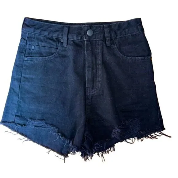 Alexander Wang Bite High Rise Shorts charcoal Black Denim size 25 casual jeans