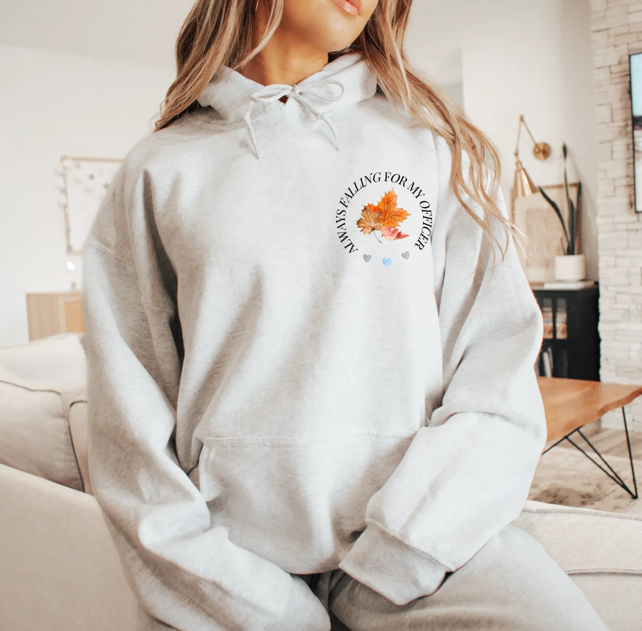 Always Falling For My Officer © Unisex Crewneck Hoodie // FINAL SALE