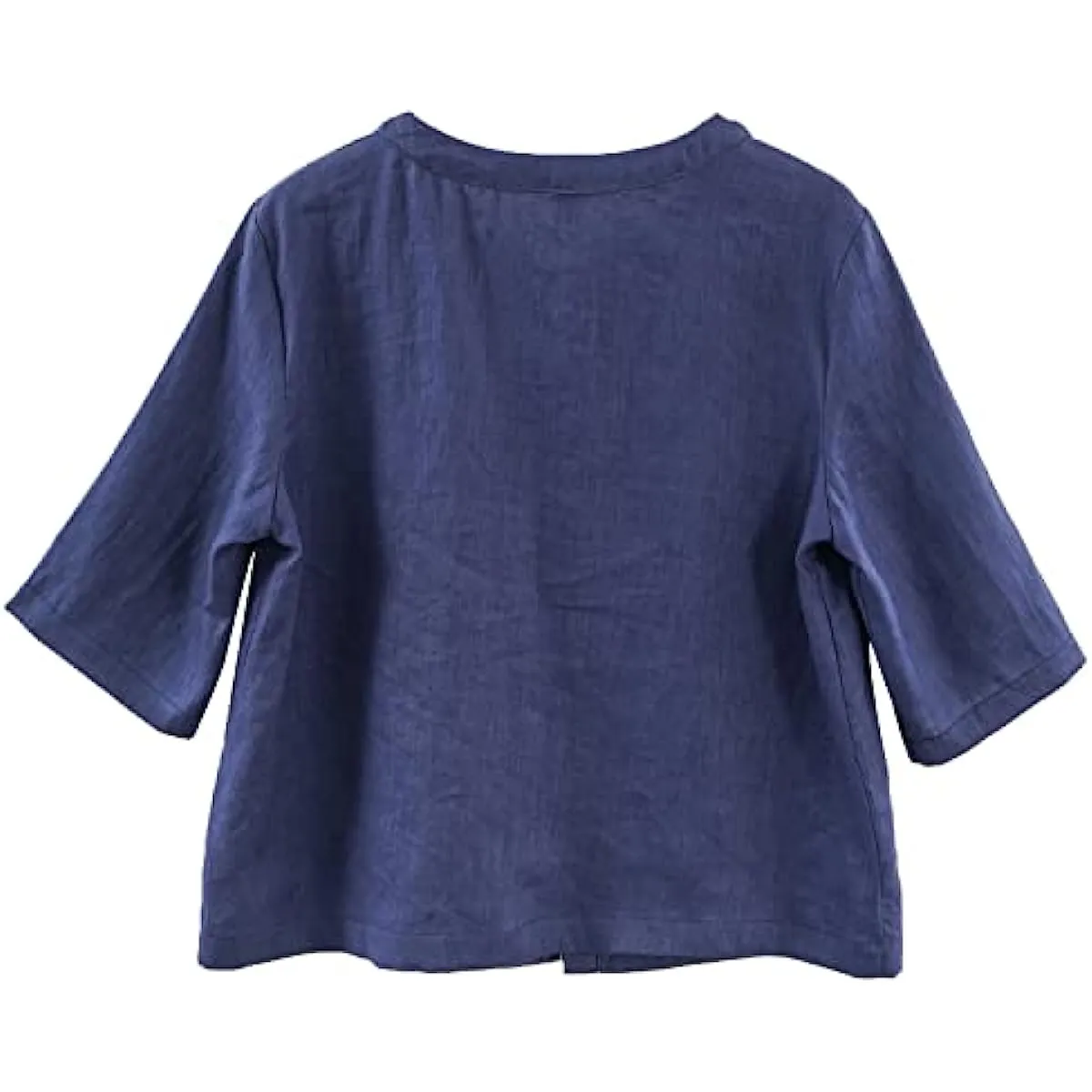 Amazhiyu Pure Linen Open Front Cropped Cardigan