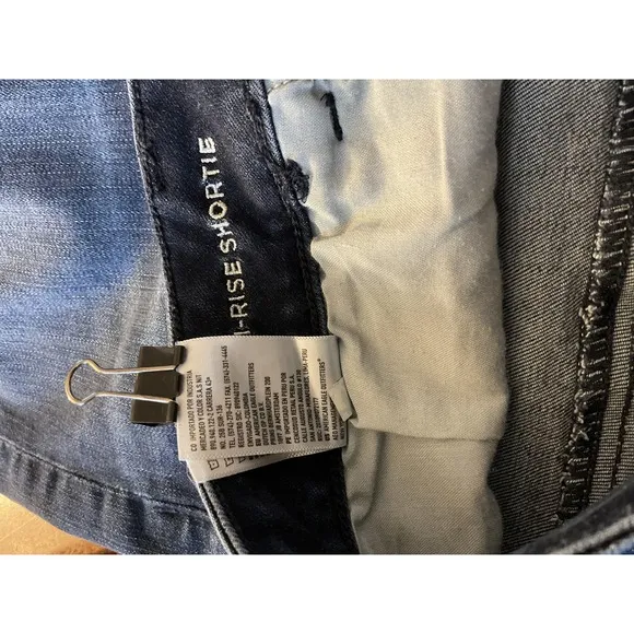 American Eagle Stretch High Rise Shortie Shorts 4.5 in inseam Blue Denim 18