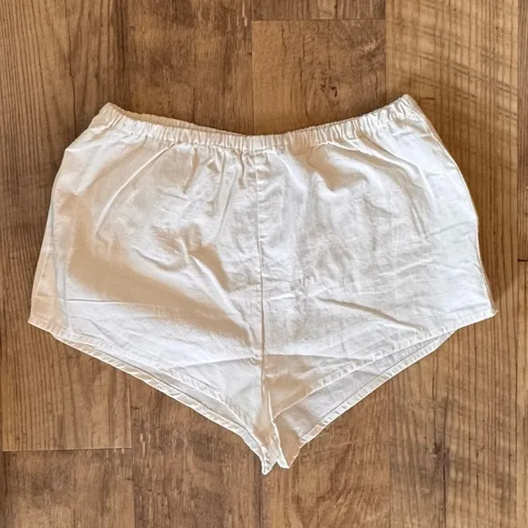 Anthropologie Linen Blend Ivory Tap Shorts Size Small