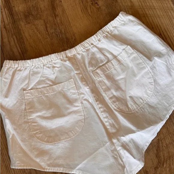 Anthropologie Linen Blend Ivory Tap Shorts Size Small