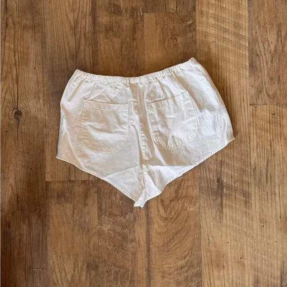 Anthropologie Linen Blend Ivory Tap Shorts Size Small