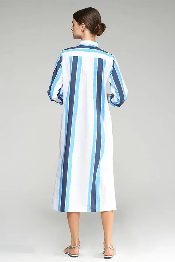 ANTONELLA VERTICAL WATERCOLOR STRIPE DRESS