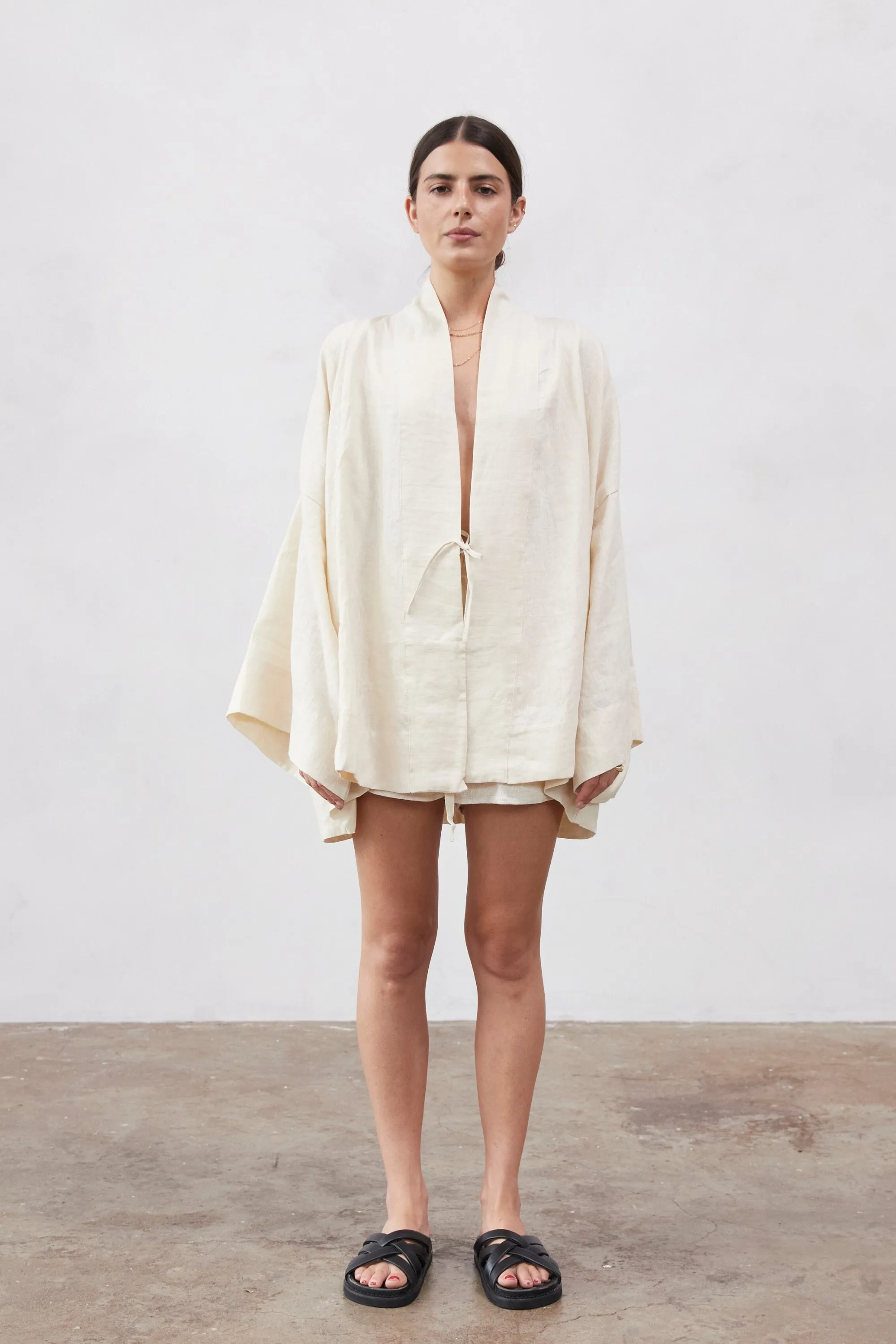 Anya Linen Kimono Shell