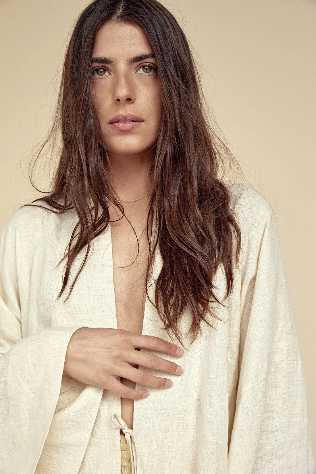 Anya Linen Kimono Shell