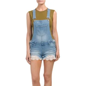 ✨AQUA✨Lace Denim Overall Shorts