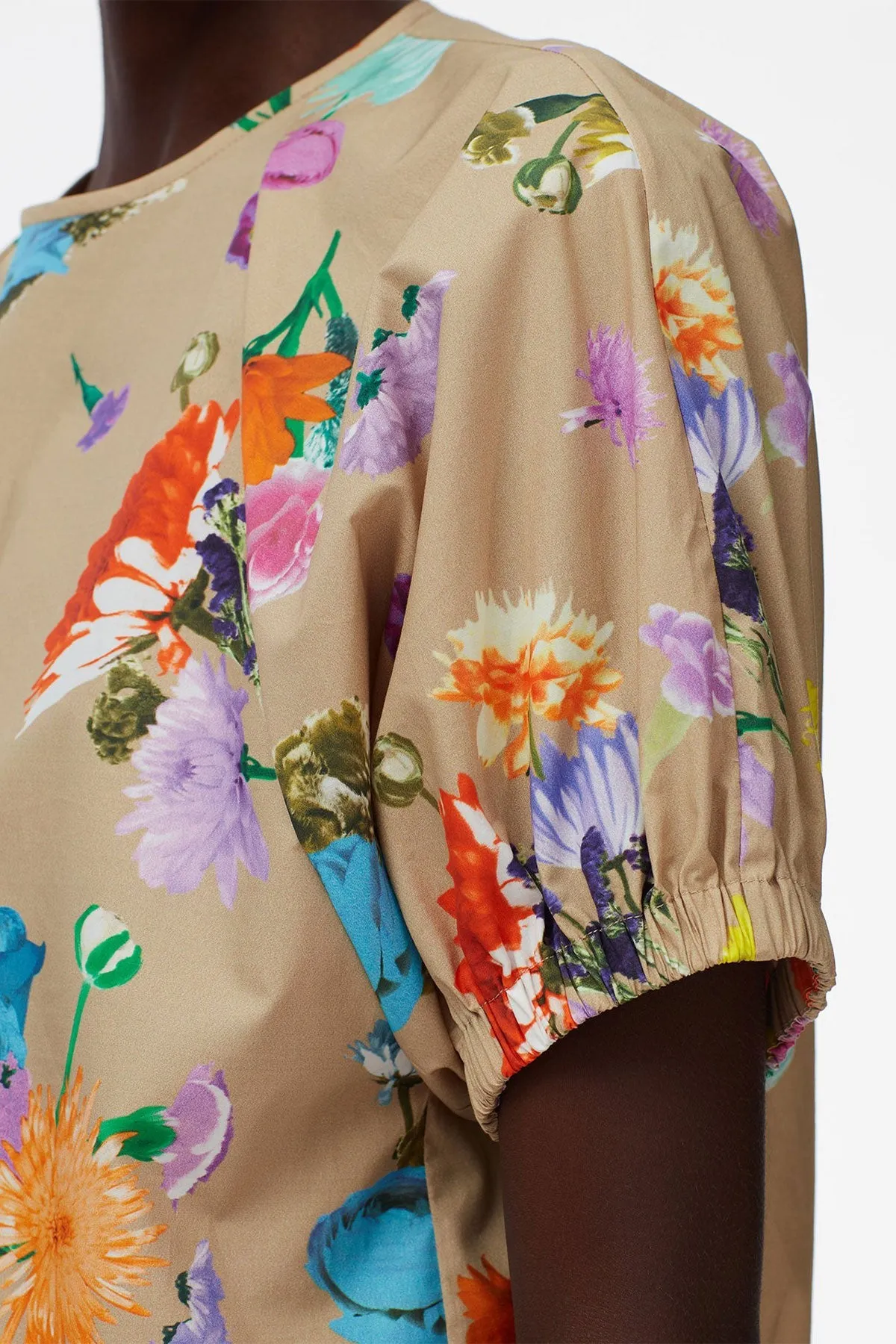Arya Print Shirred Sleeve Top