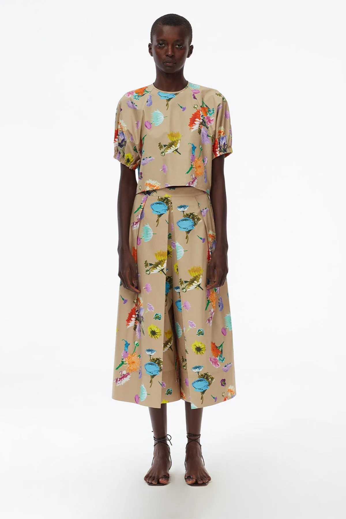 Arya Print Shirred Sleeve Top