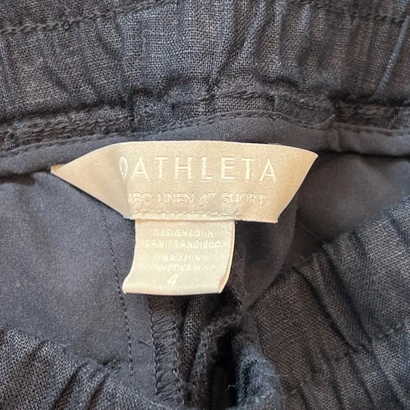 Athleta Linen Shorts | Size 4 | 100% Linen | Navy Blue