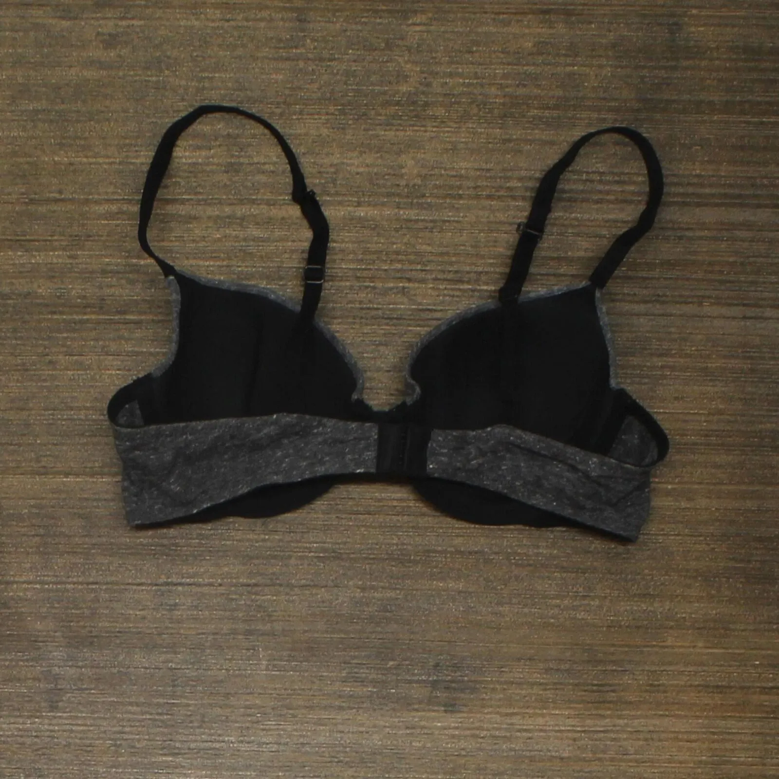 Auden Everyday Lightly Lined Cotton Demi T-Shirt Bra Dark Charcoal Gray 36A