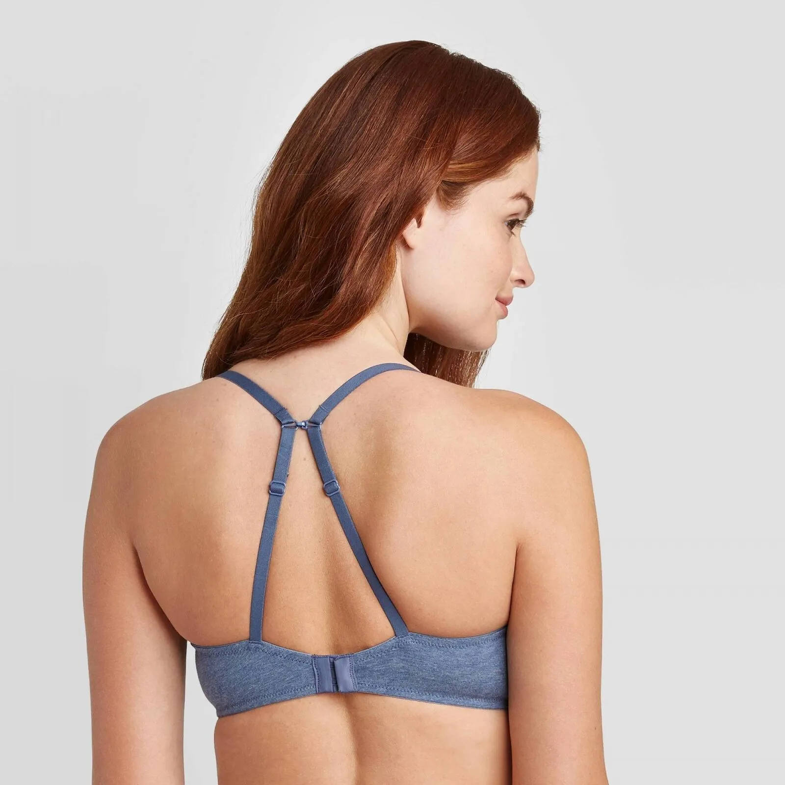 Auden Women's Everyday Cotton Demi Lightly Lined T-Shirt Bra Navy Blue 36A