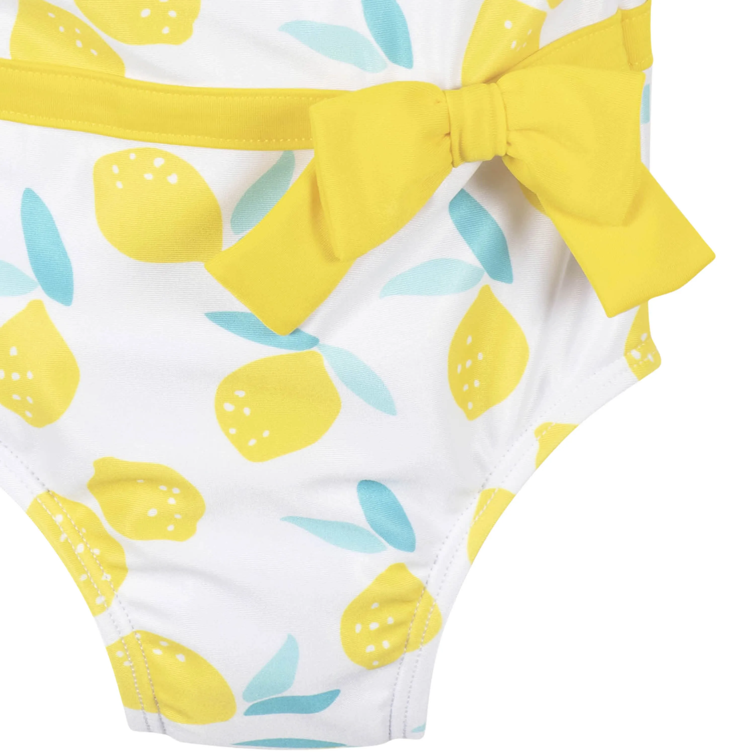 Baby & Toddler Girls UPF 50  Lemon Squeeze One-Piece Swimsuit With Ruffle