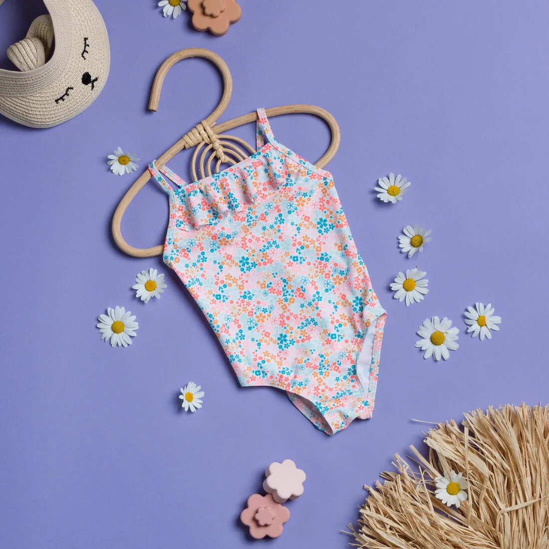 Baby Girls’ One-Piece Swimsuit Print With Ruffles