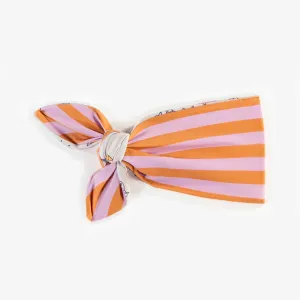 Bandeau noué mauve réversible, enfant || Reversible purple knotted headband, child