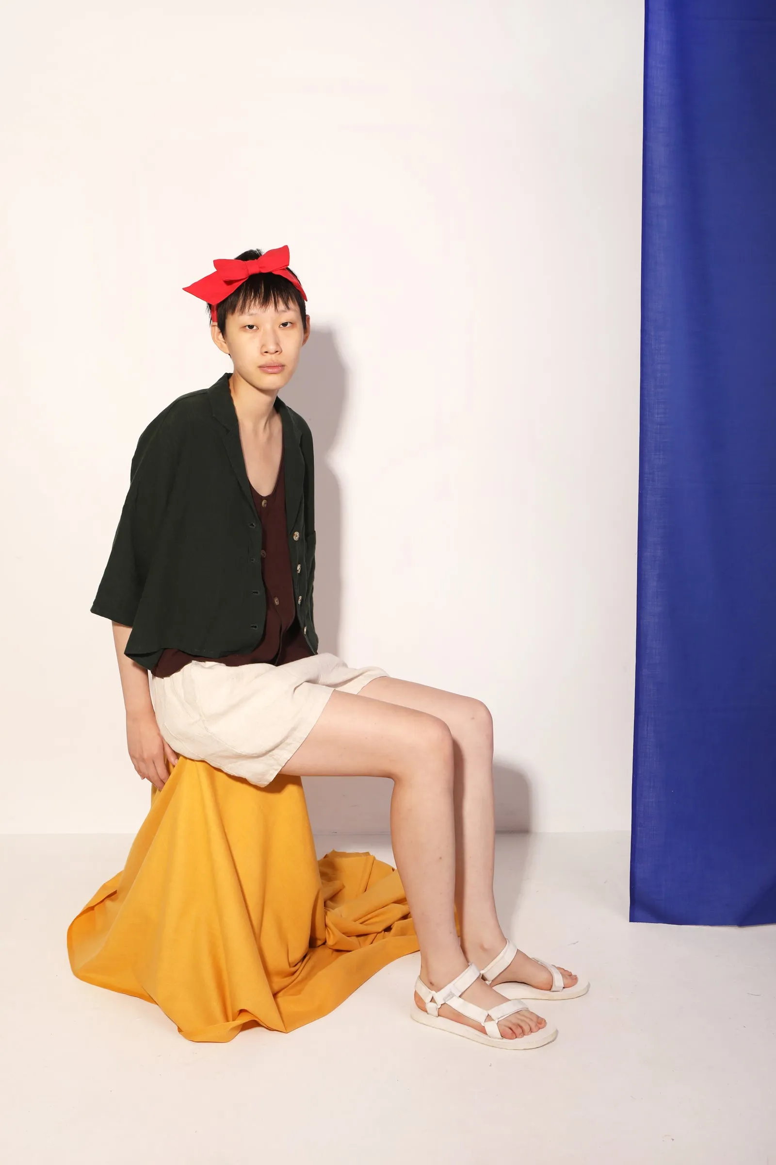 Basic Linen Shorts Cream