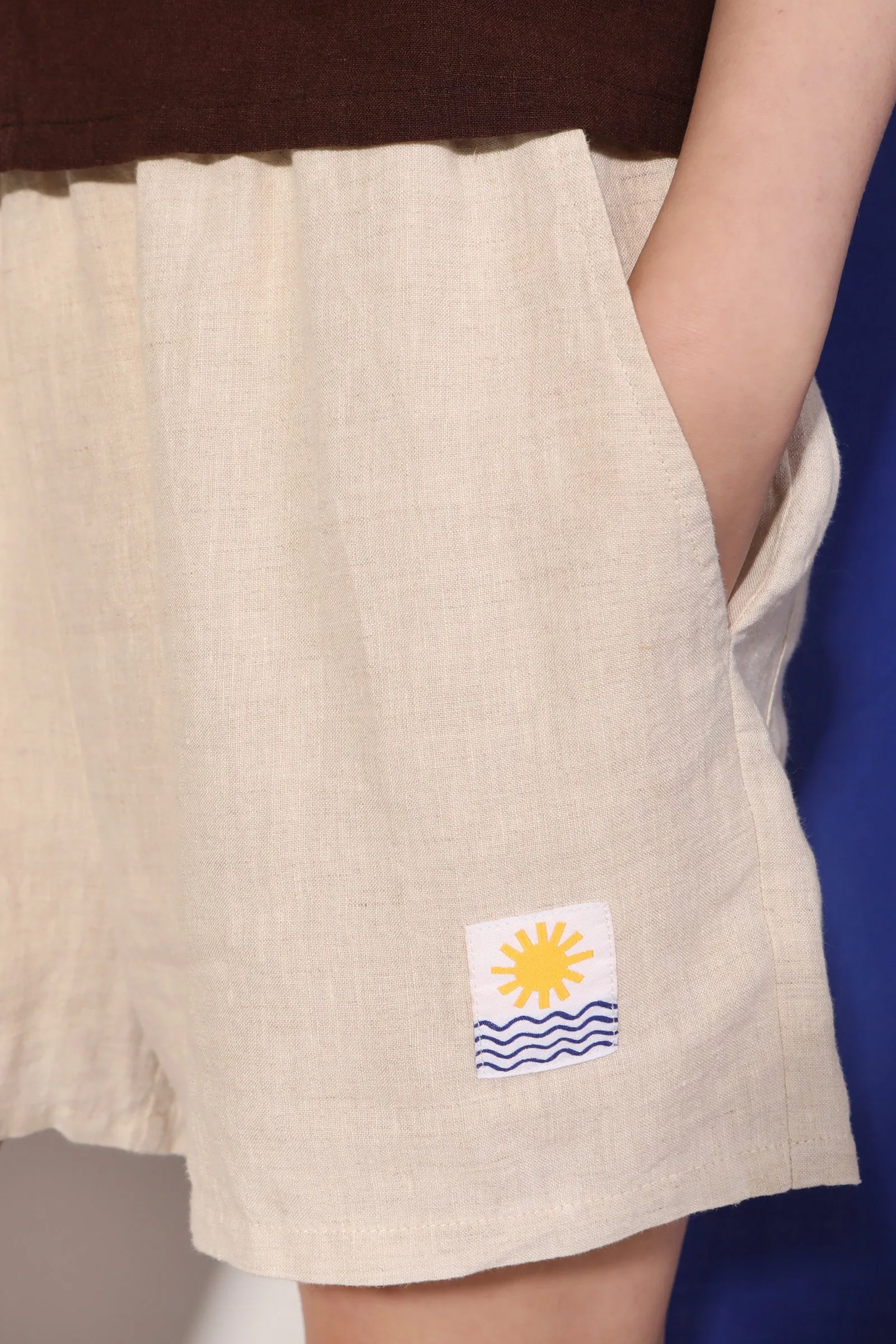 Basic Linen Shorts Cream