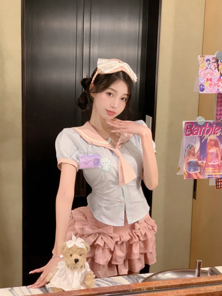 Bear puff sleeve shirt UB98118