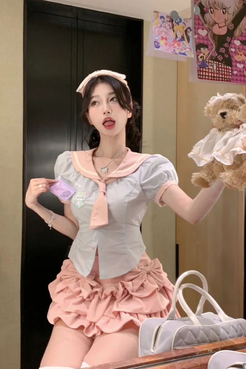 Bear puff sleeve shirt UB98118