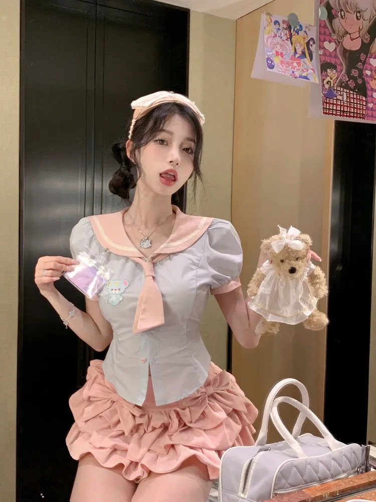 Bear puff sleeve shirt UB98118